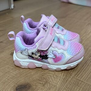 Light Up Disney Kids Pink and White Minnie Mouse Sneakers